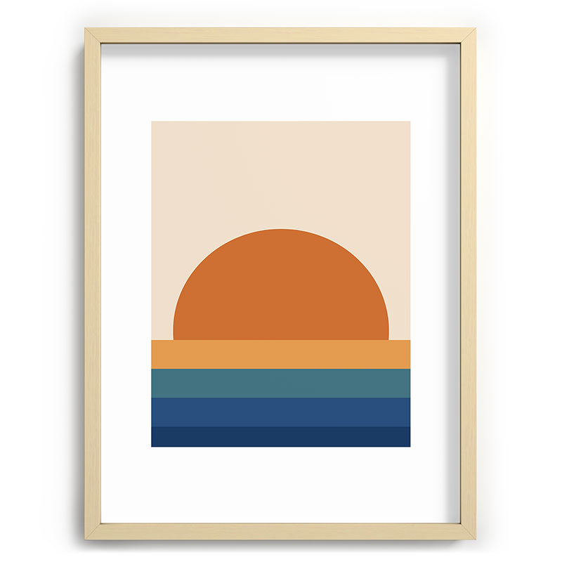 70's Retro Sunset Framed Art Print