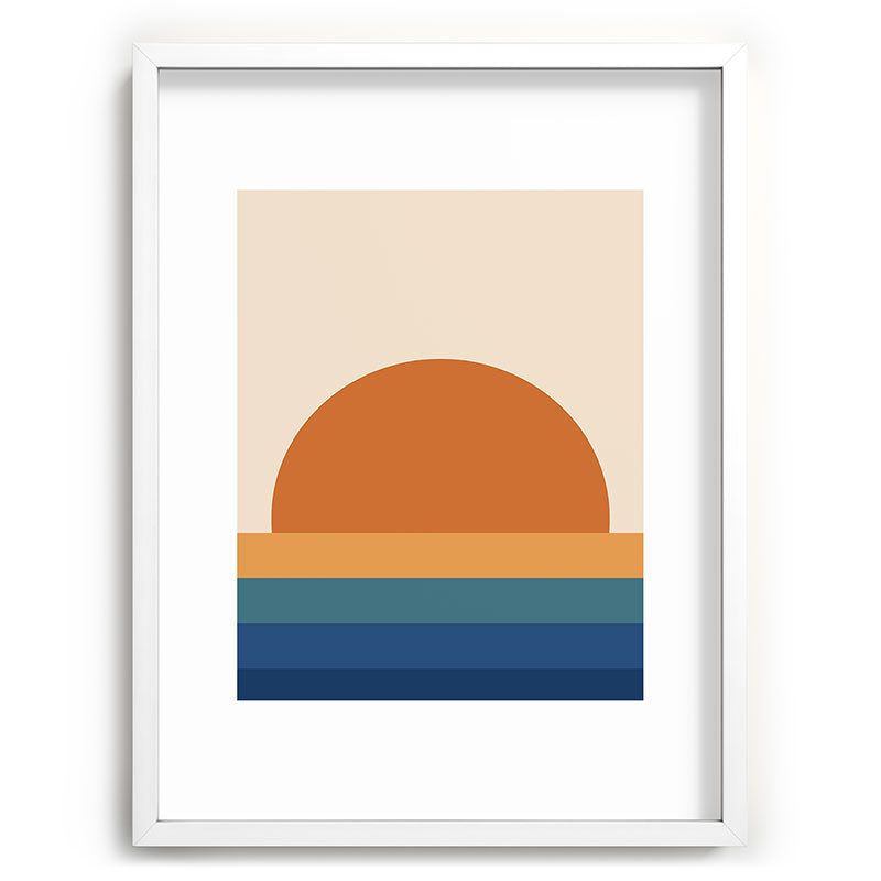 70's Retro Sunset Framed Art Print