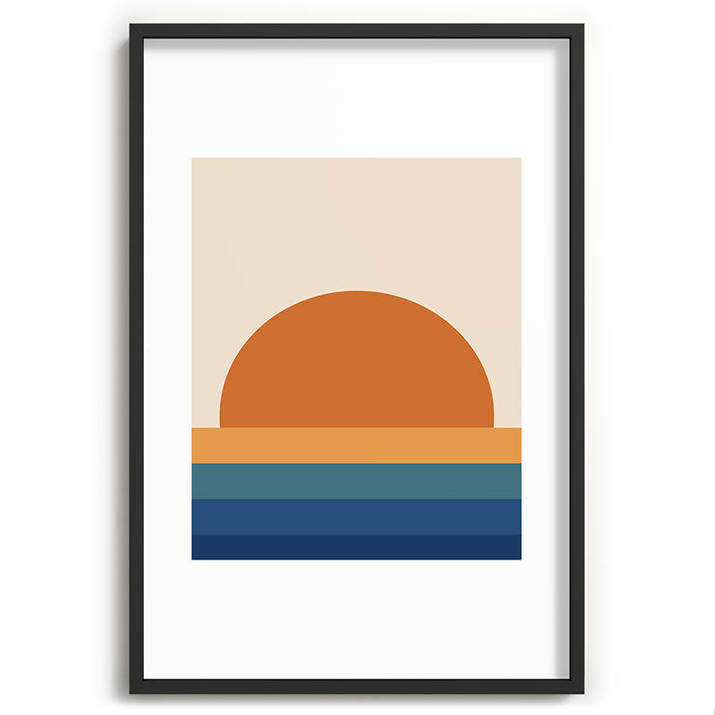70's Retro Sunset Framed Art Print