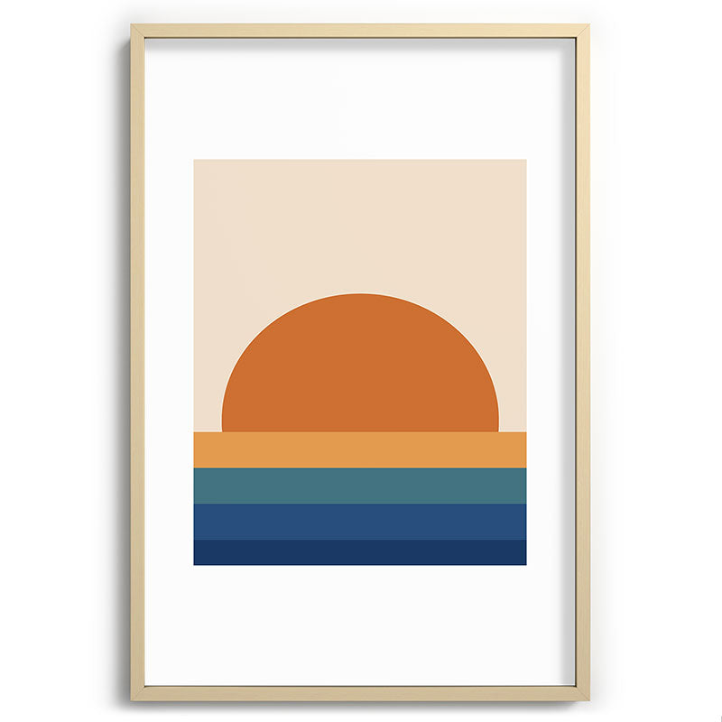 70's Retro Sunset Framed Art Print