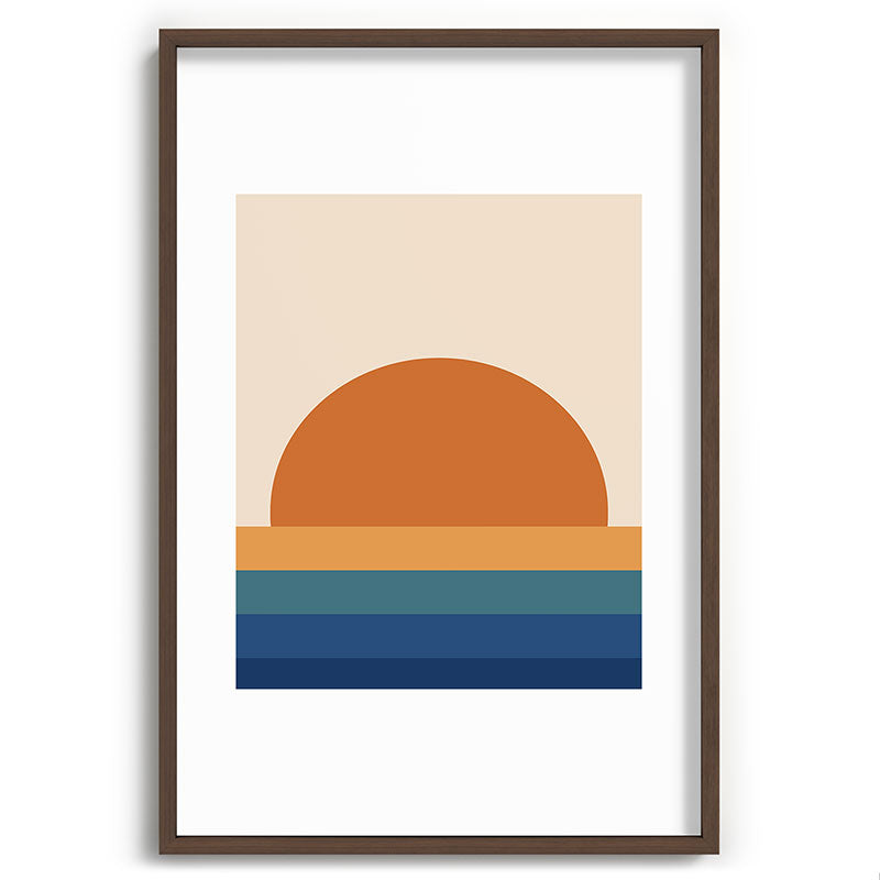 70's Retro Sunset Framed Art Print