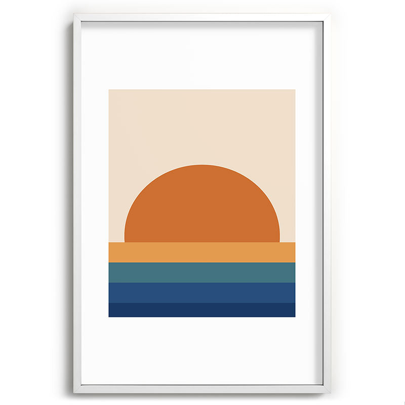 70's Retro Sunset Framed Art Print