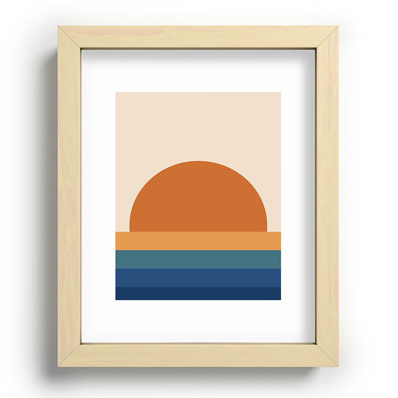 70's Retro Sunset Framed Art Print