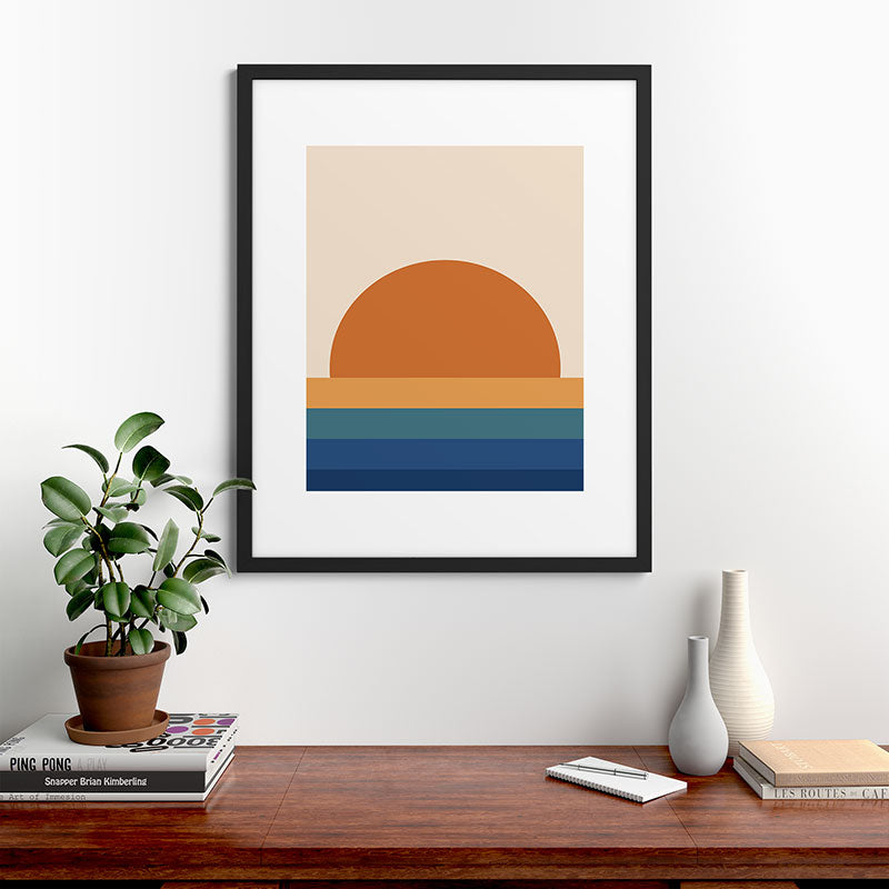 70's Retro Sunset Framed Art Print