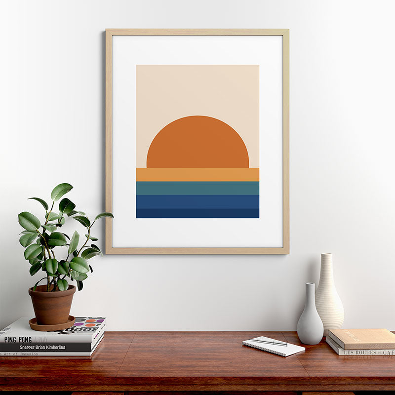 70's Retro Sunset Framed Art Print
