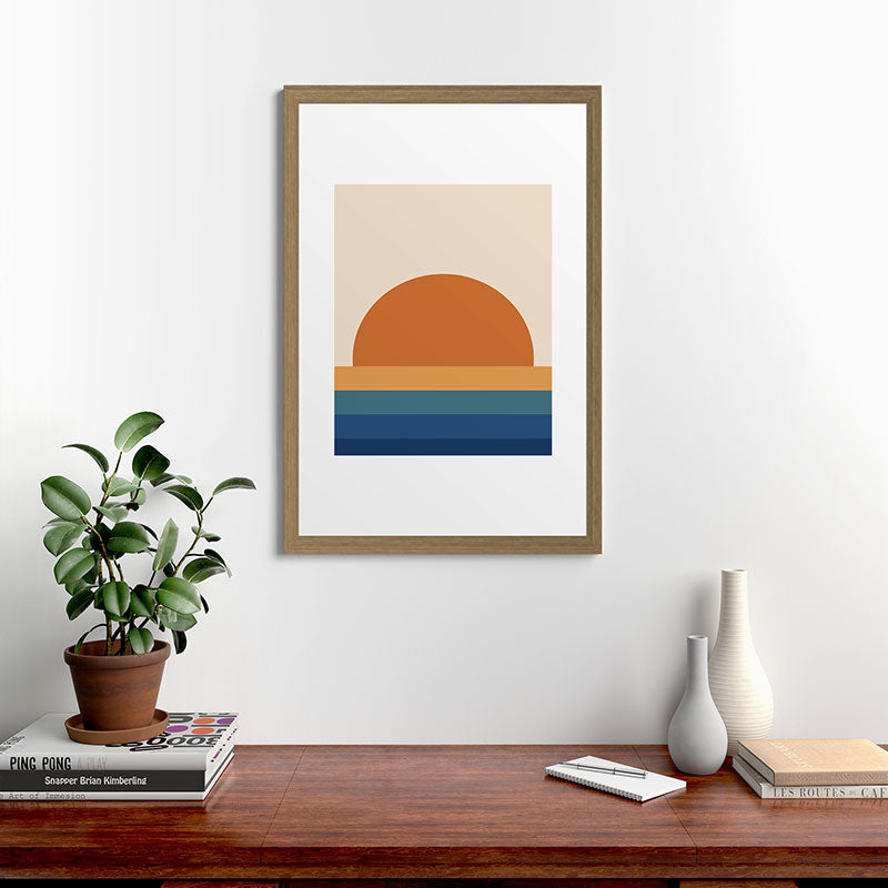 70's Retro Sunset Framed Art Print