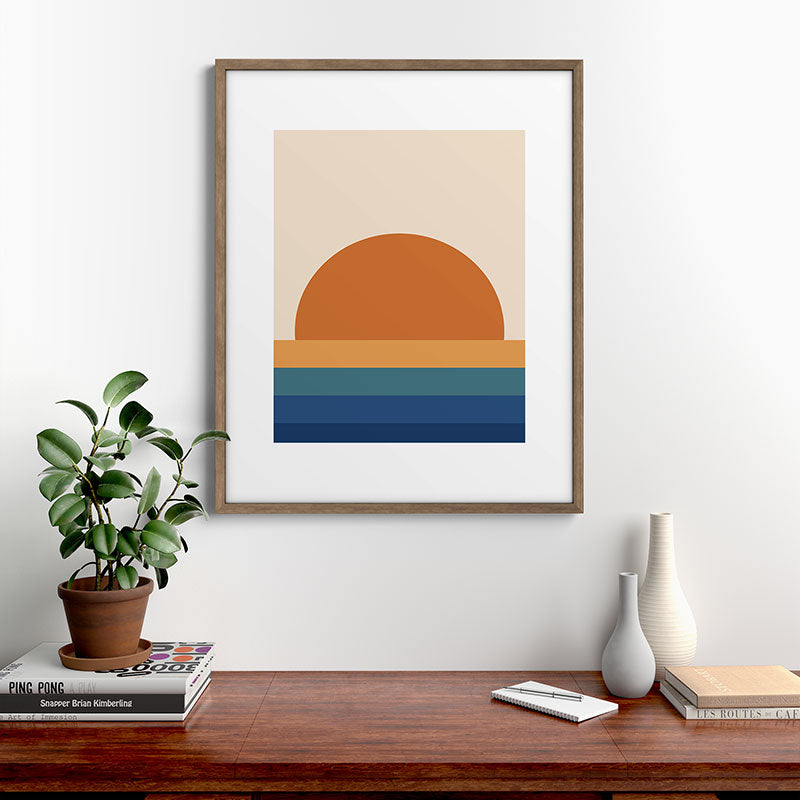 70's Retro Sunset Framed Art Print