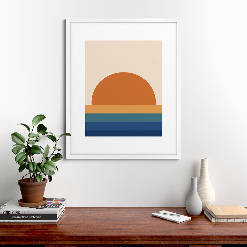70's Retro Sunset Framed Art Print
