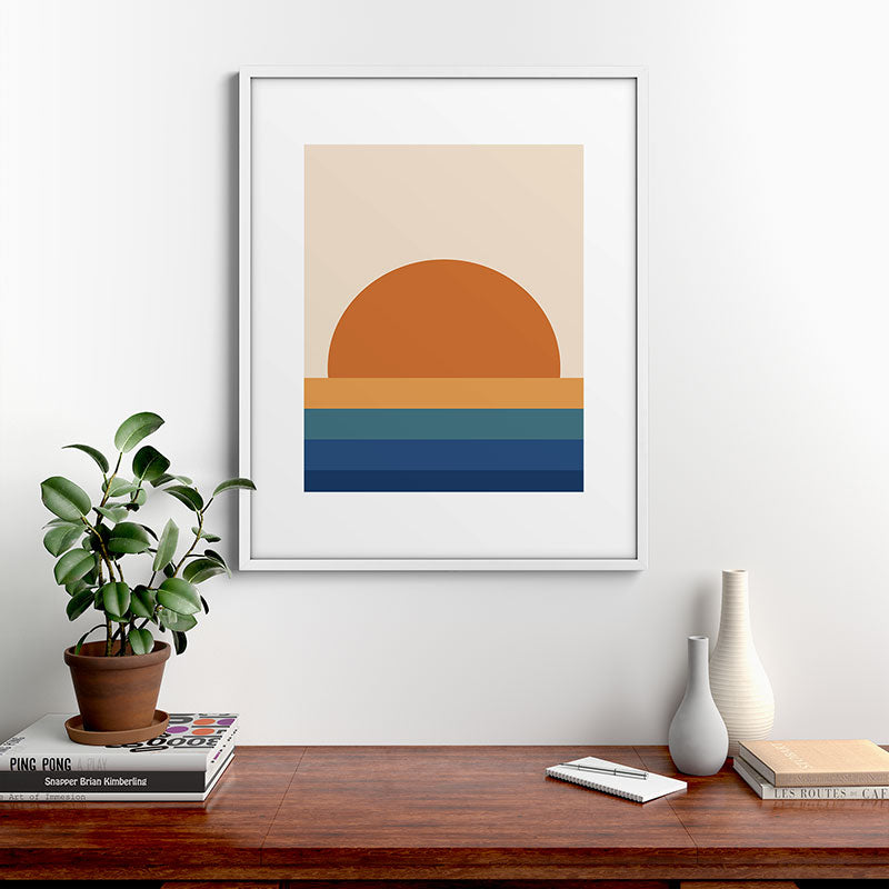 70's Retro Sunset Framed Art Print