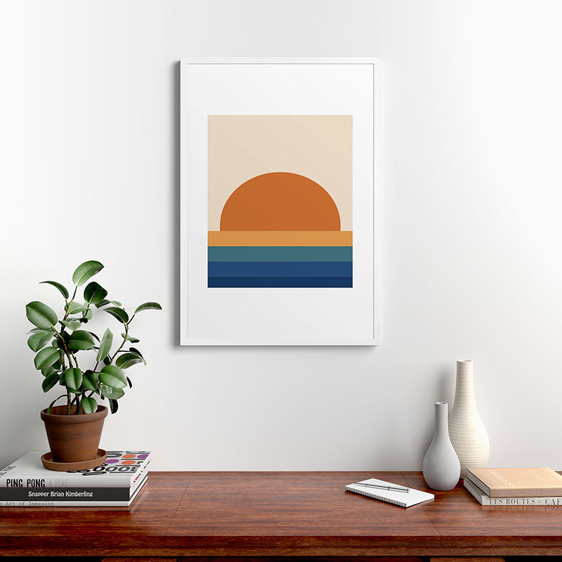 70's Retro Sunset Framed Art Print
