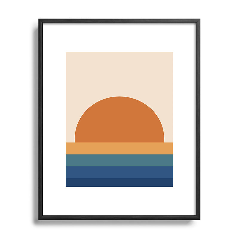 70's Retro Sunset Framed Art Print