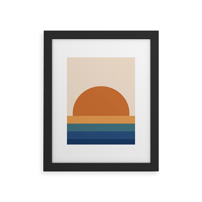 70's Retro Sunset Framed Art Print