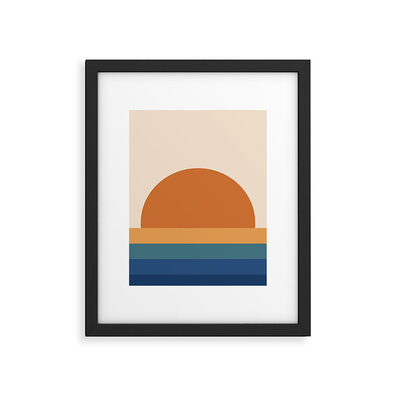 70's Retro Sunset Framed Art Print