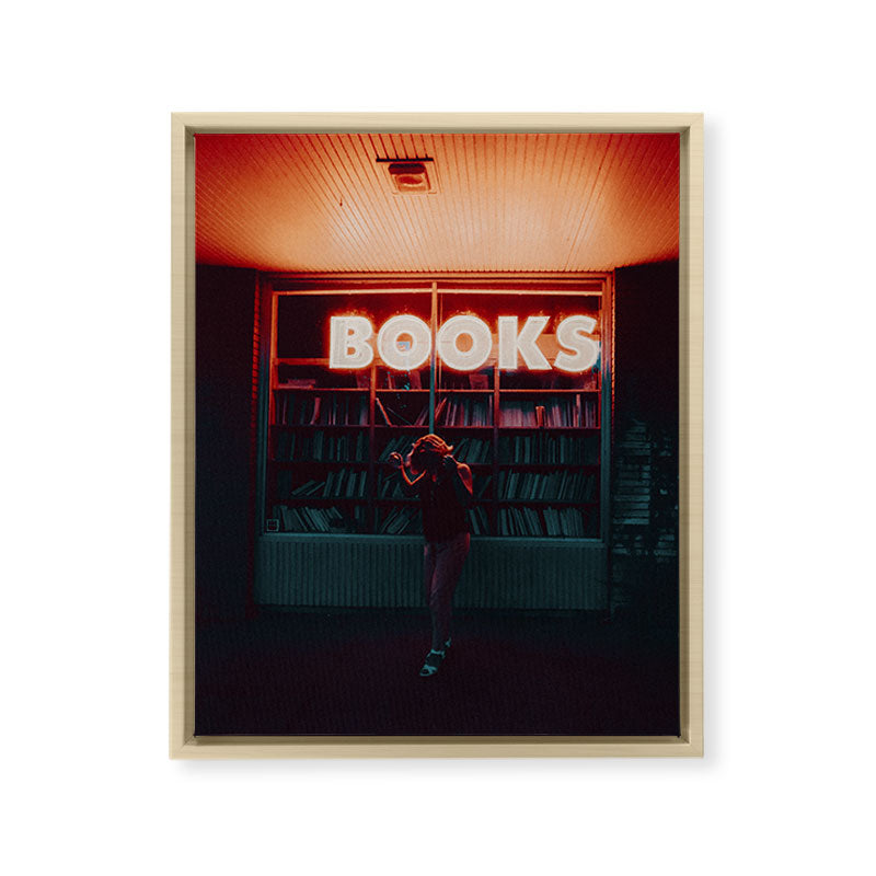 "books!" Framed Canvas Print