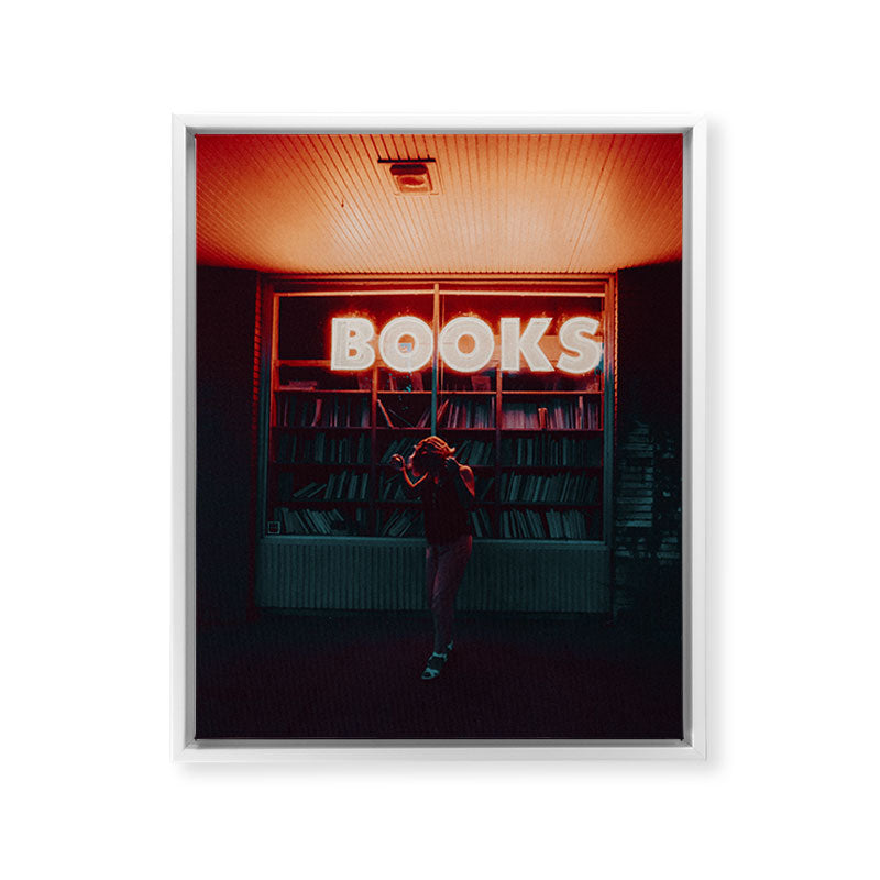 "books!" Framed Canvas Print