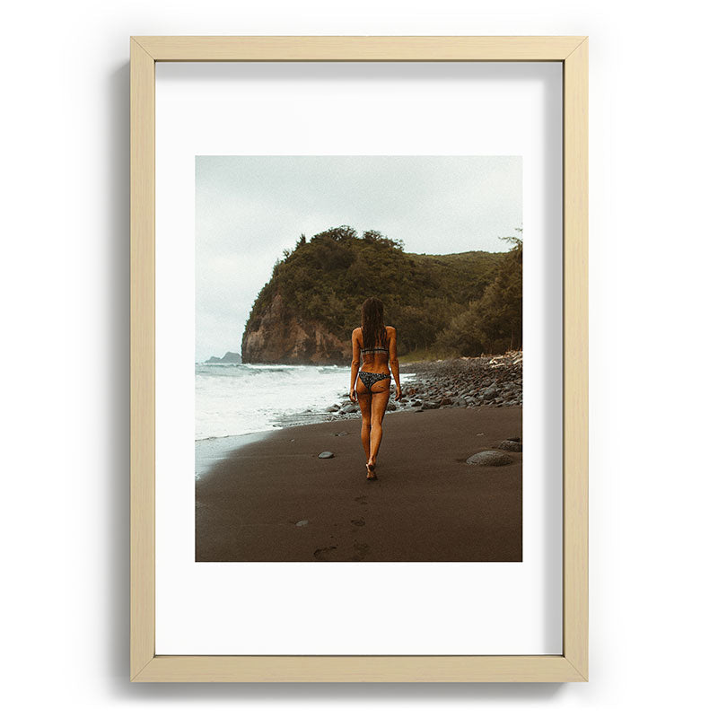 "stormy beach" Framed Art Print