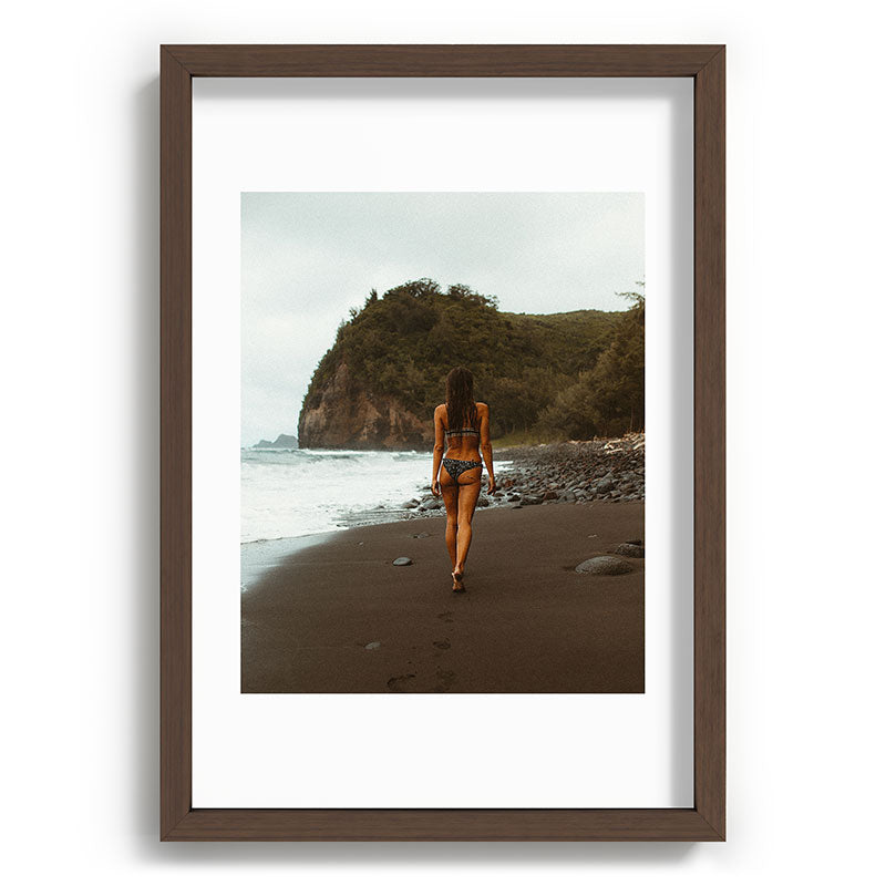 "stormy beach" Framed Art Print