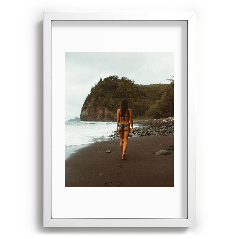 "stormy beach" Framed Art Print