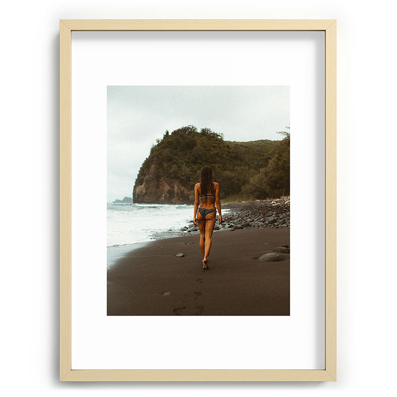 "stormy beach" Framed Art Print