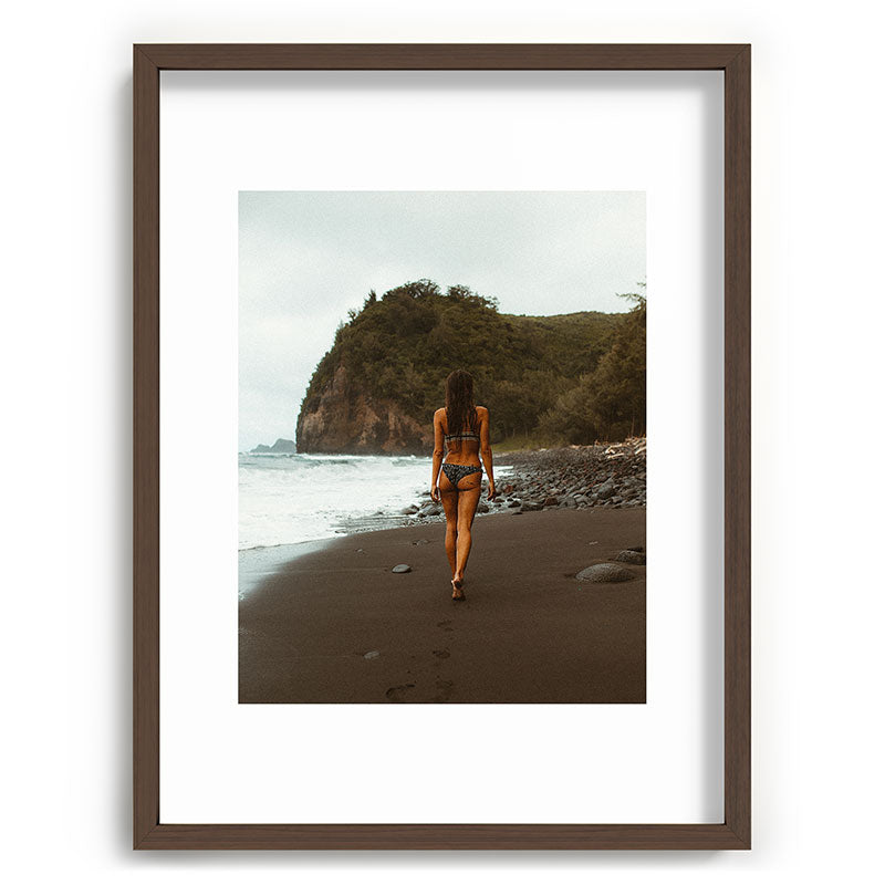 "stormy beach" Framed Art Print