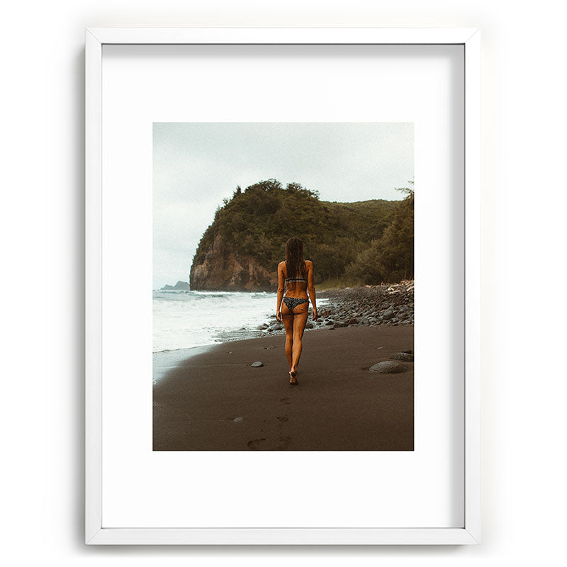 "stormy beach" Framed Art Print