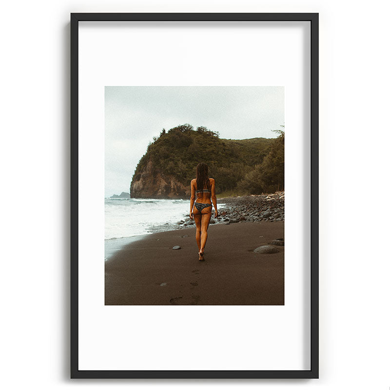 "stormy beach" Framed Art Print
