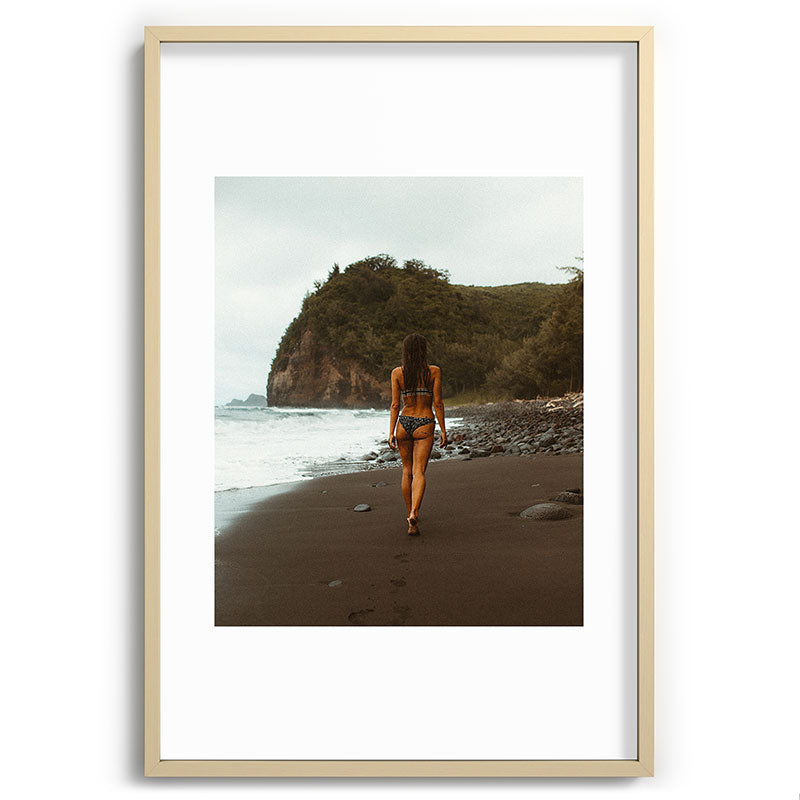 "stormy beach" Framed Art Print