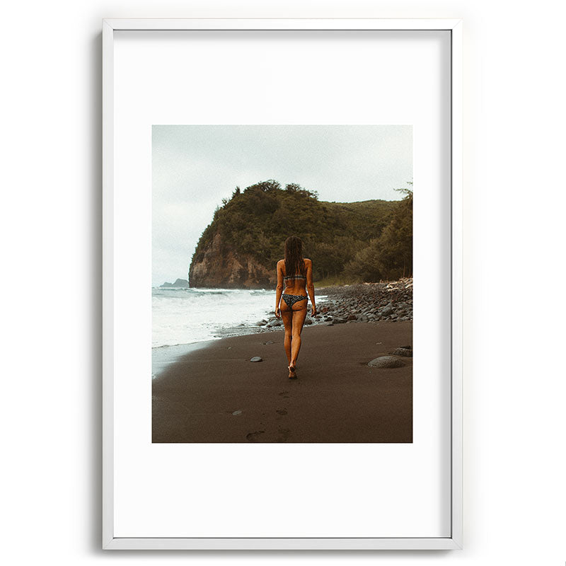 "stormy beach" Framed Art Print