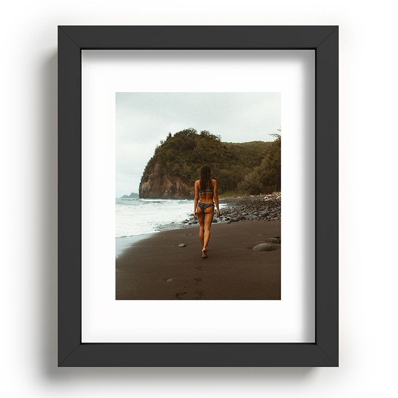 "stormy beach" Framed Art Print