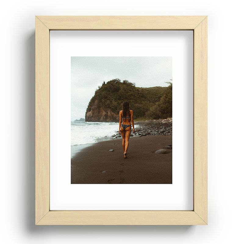 "stormy beach" Framed Art Print