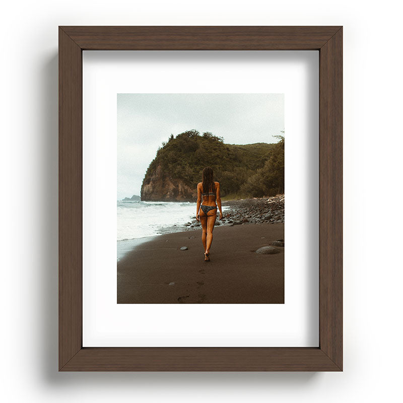 "stormy beach" Framed Art Print