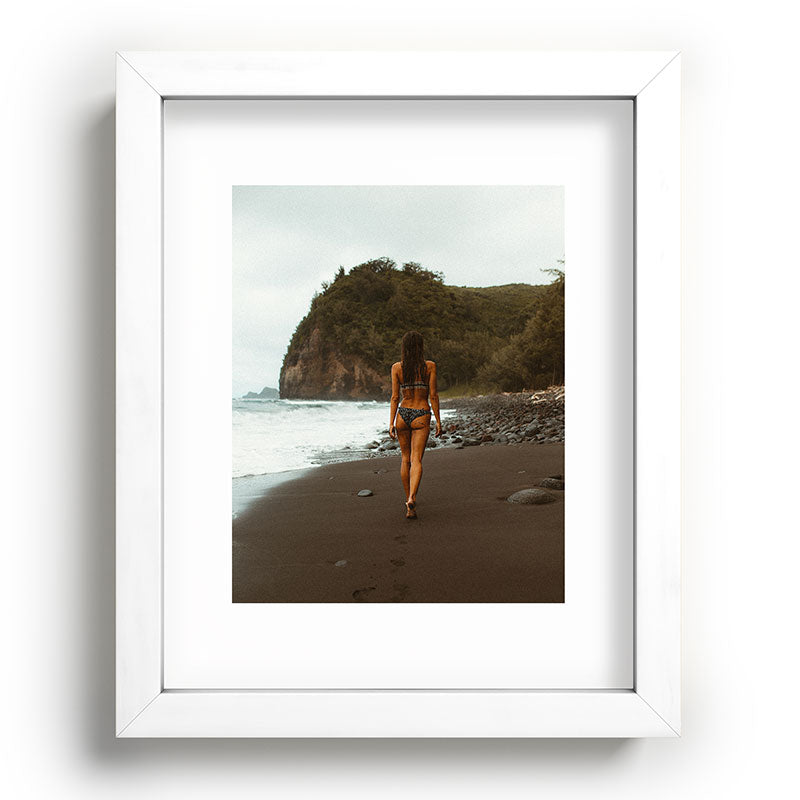 "stormy beach" Framed Art Print