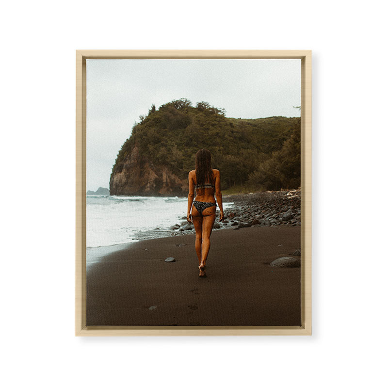 "stormy beach" Framed Canvas Print