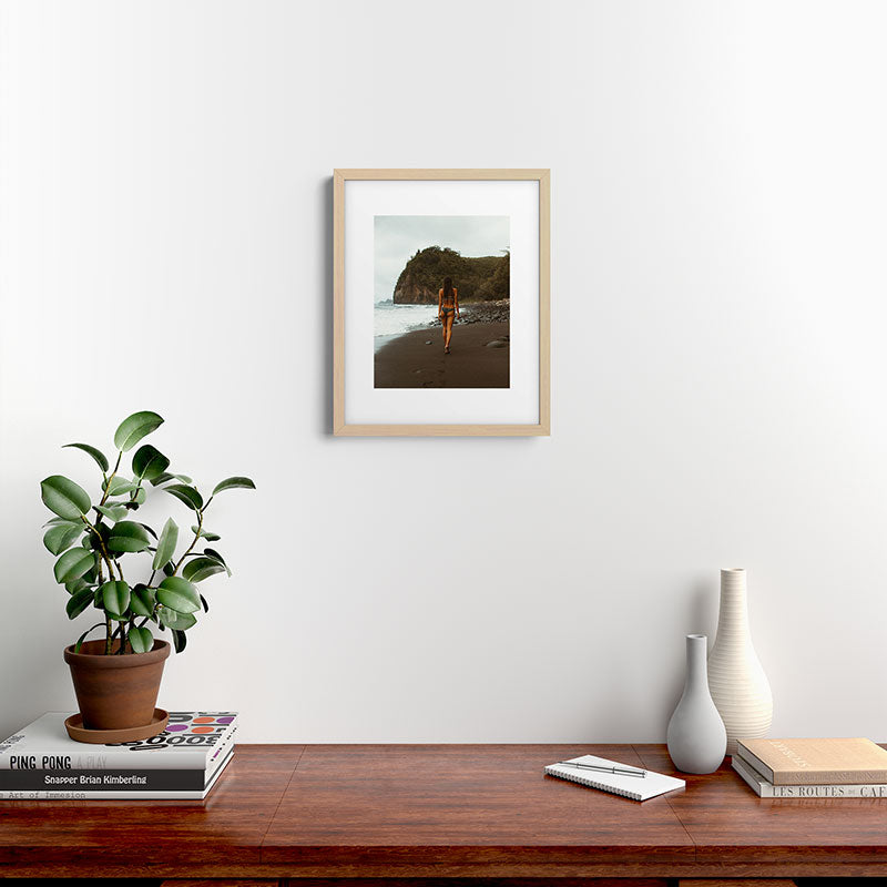 "stormy beach" Framed Art Print