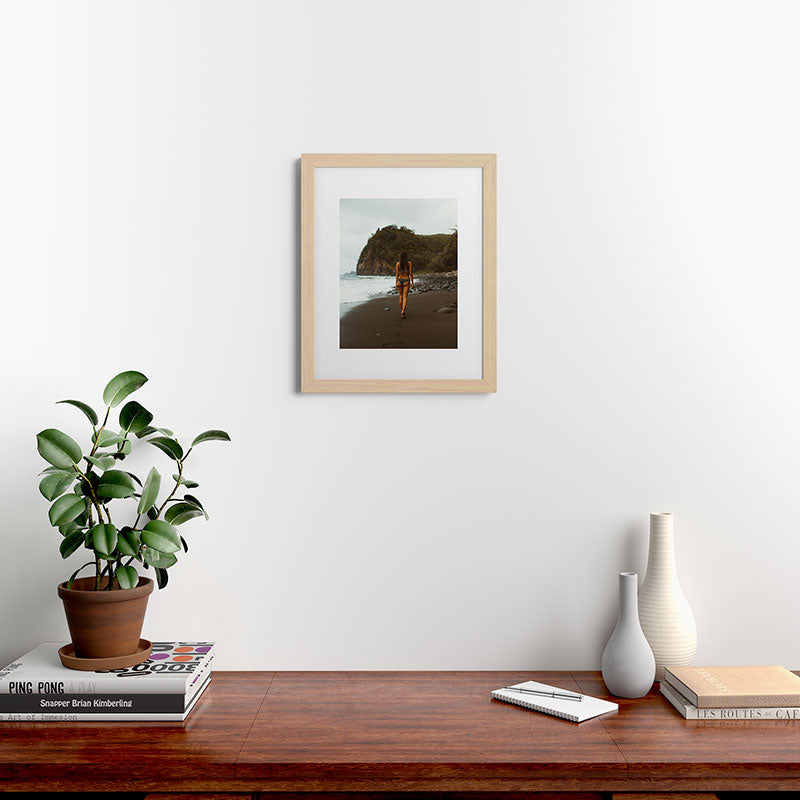 "stormy beach" Framed Art Print
