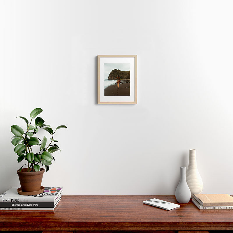 "stormy beach" Framed Art Print