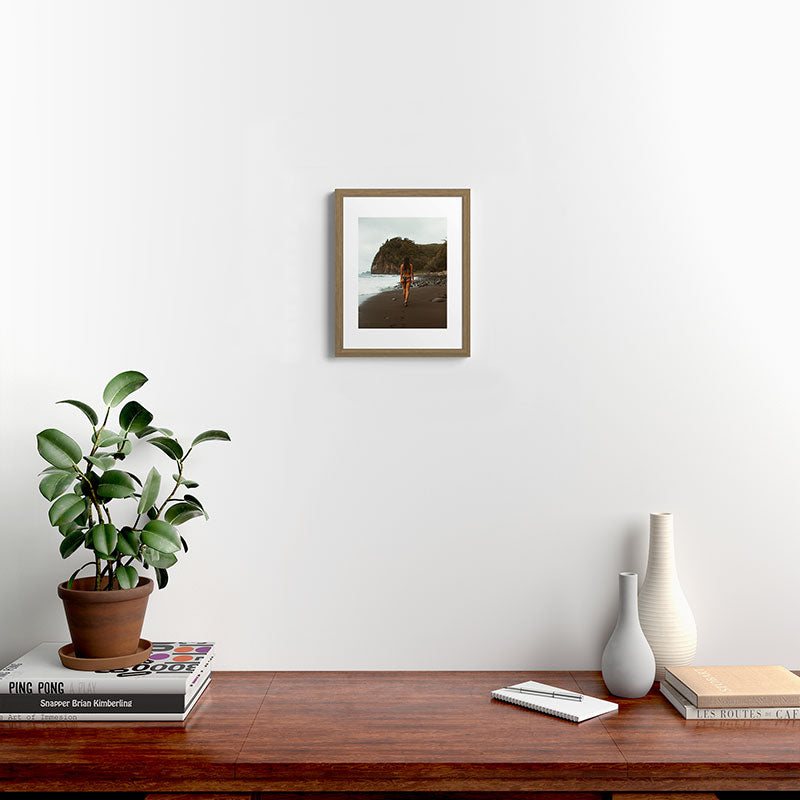 "stormy beach" Framed Art Print