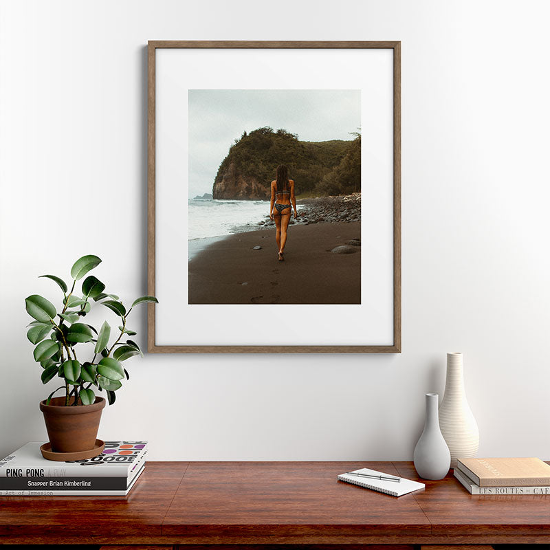 "stormy beach" Framed Art Print