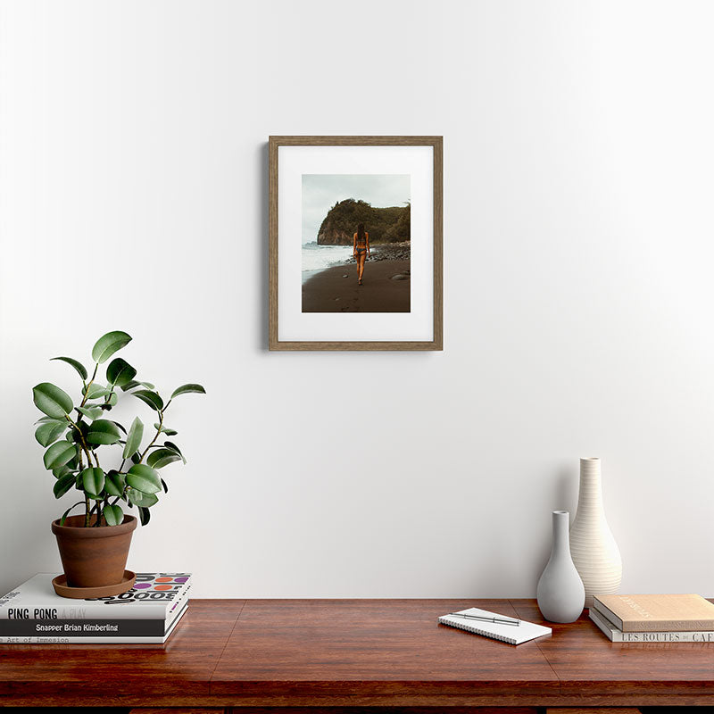 "stormy beach" Framed Art Print