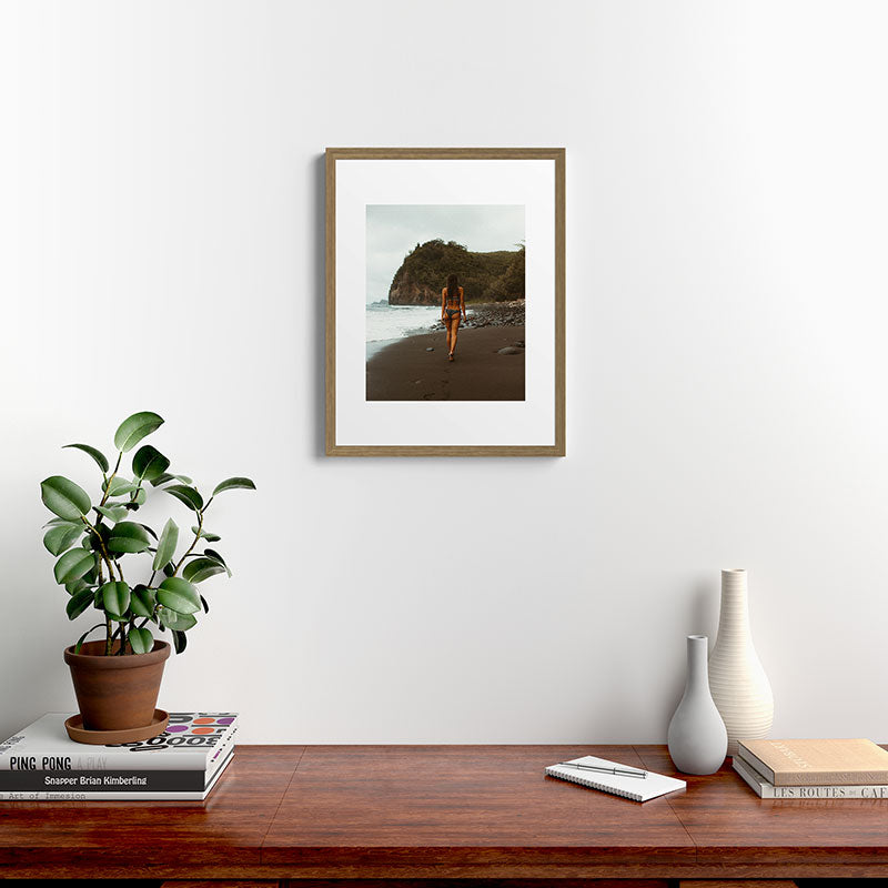 "stormy beach" Framed Art Print