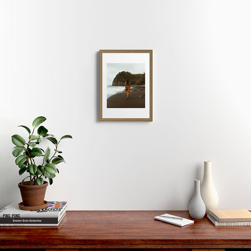 "stormy beach" Framed Art Print