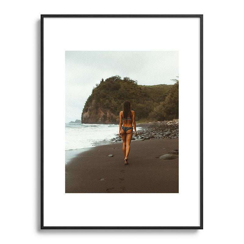 "stormy beach" Framed Art Print