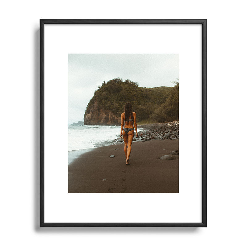 "stormy beach" Framed Art Print