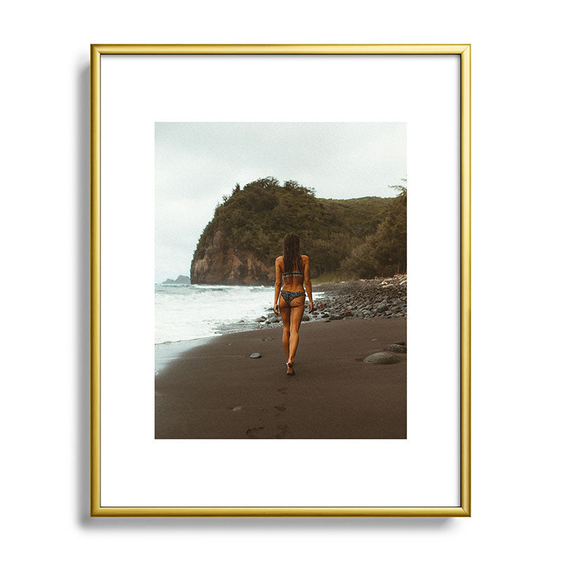 "stormy beach" Framed Art Print