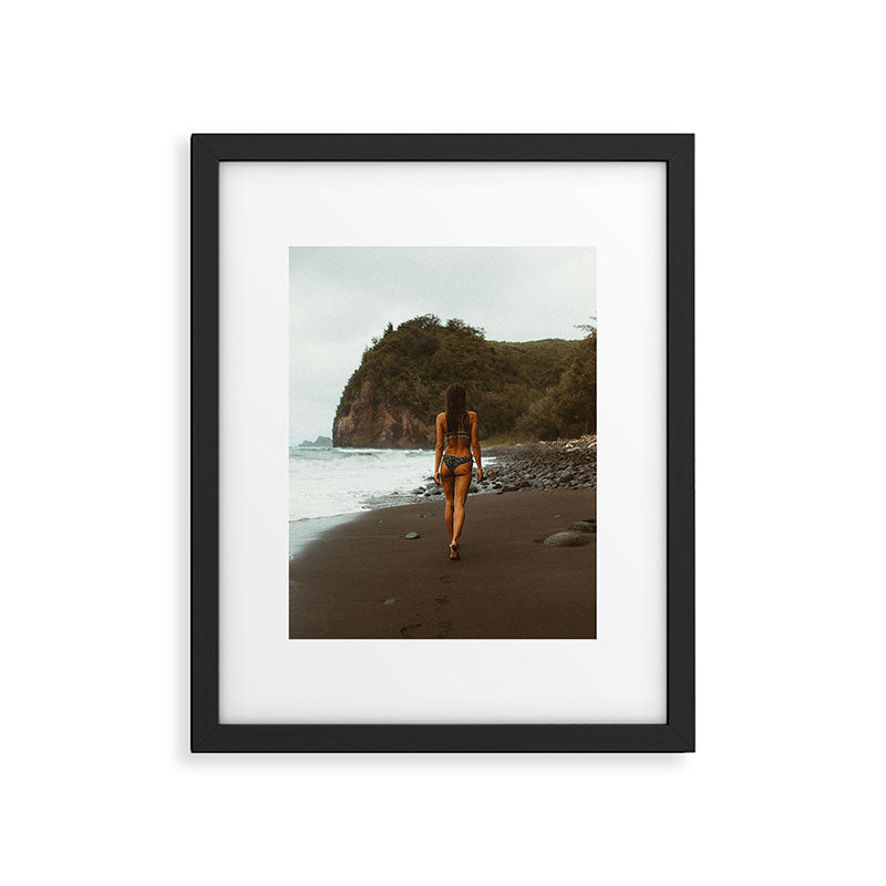 "stormy beach" Framed Art Print