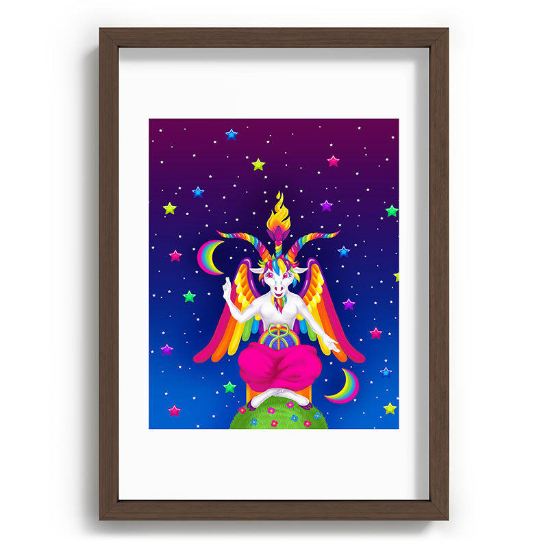 1997 Neon Rainbow Baphomet Framed Art Print
