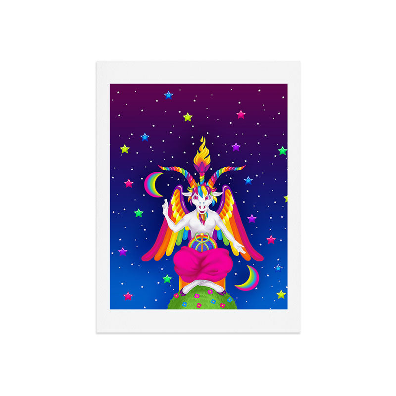 1997 Neon Rainbow Baphomet Art Print