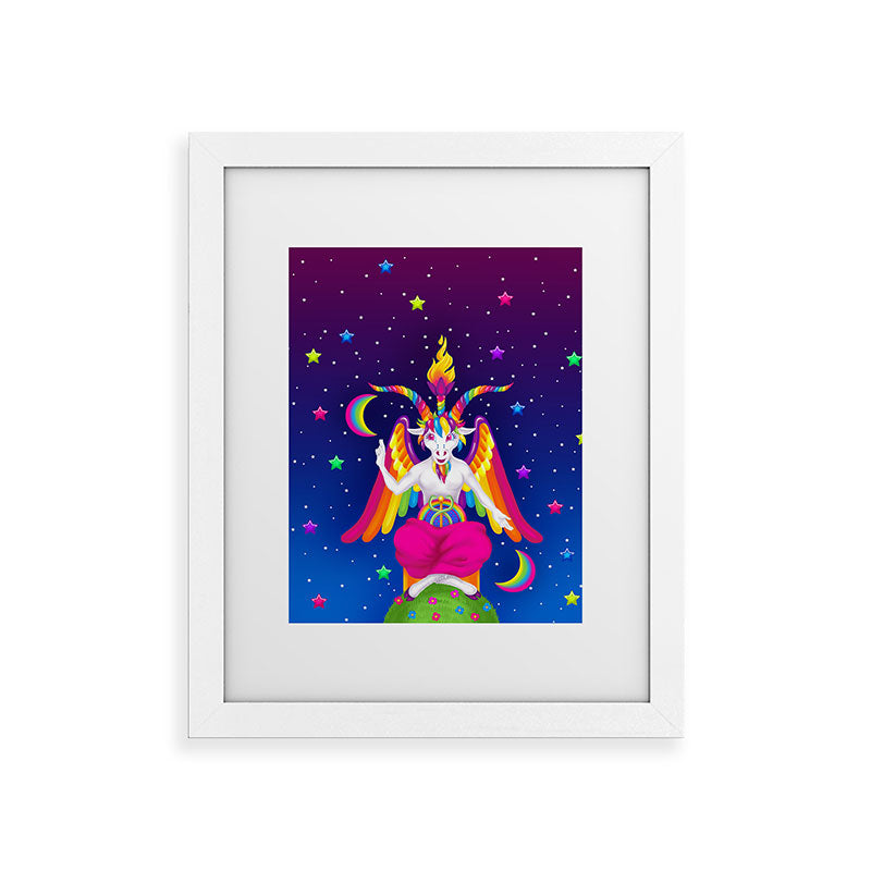 1997 Neon Rainbow Baphomet Framed Art Print