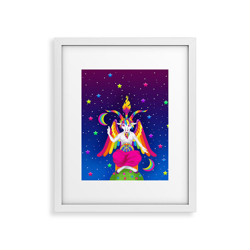 1997 Neon Rainbow Baphomet Framed Art Print
