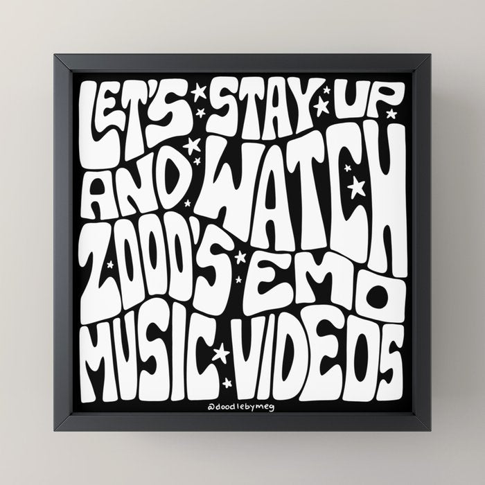 2000's Emo Music Video Mini Art Print